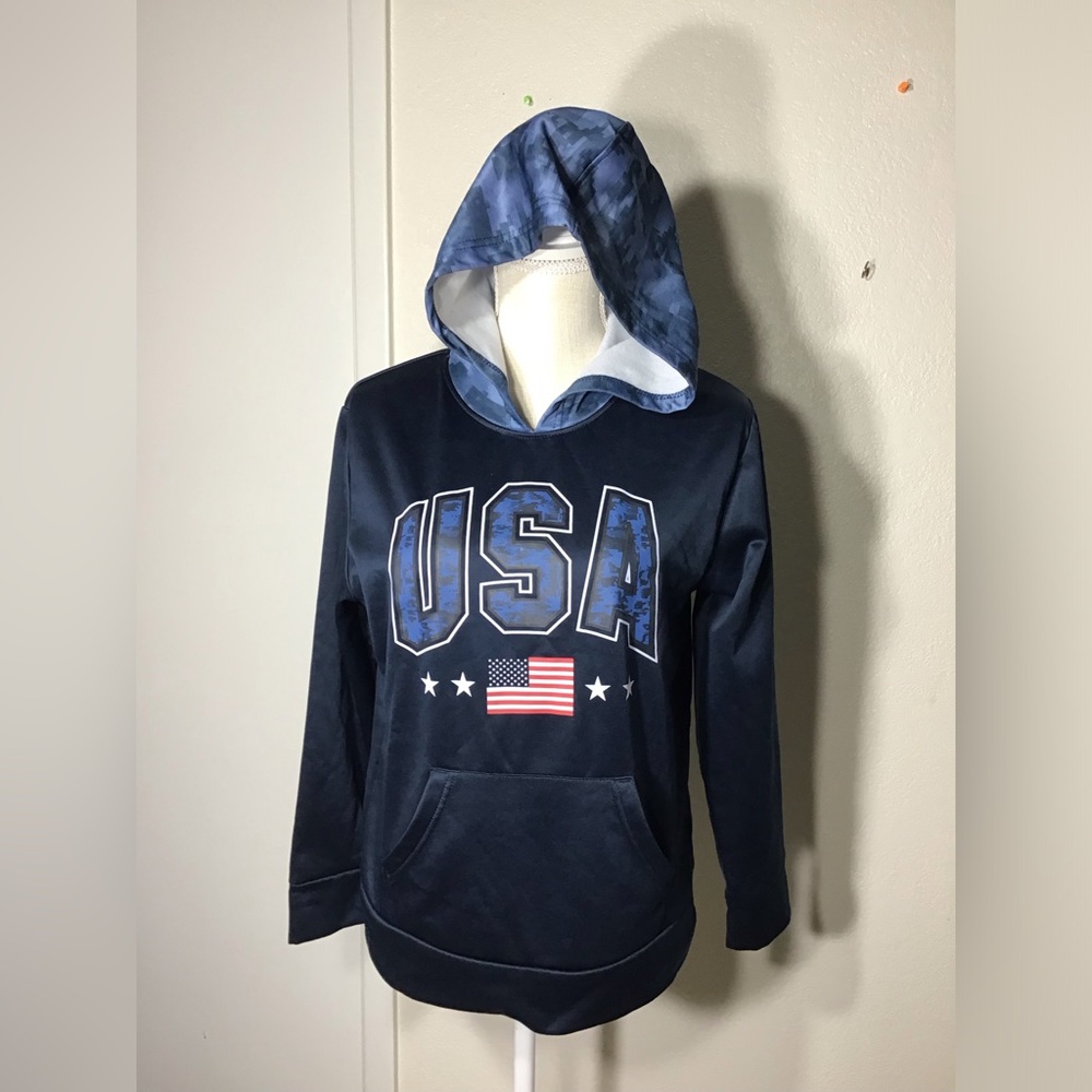 ELEVEN VS 11 USA Kids Navy USA Flag Hoodie Color Blue Size L